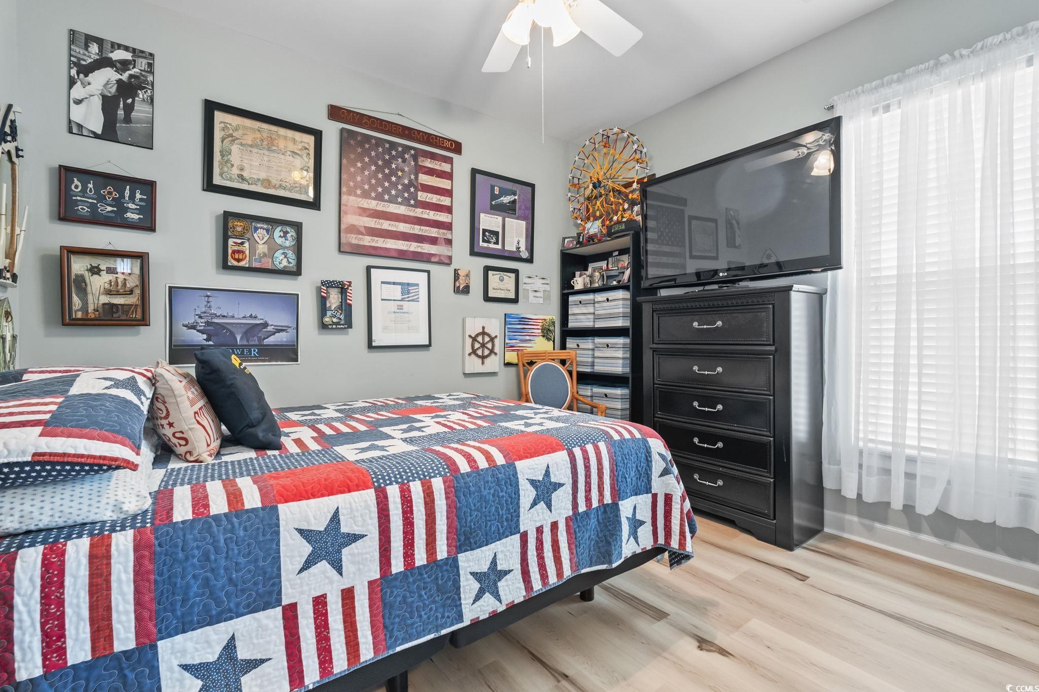 173 Foxpath Loop Myrtle Beach, SC 29588 - Photo 17 of 31 Bedroom featuring light wood-style flooring and ceiling fan
