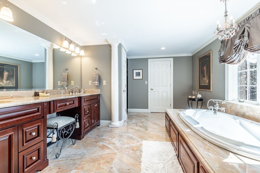 83 Valley Road Boxford, MA 01921 - Photo 22 of 31 a spacious bathroom with a tub double sink and shower