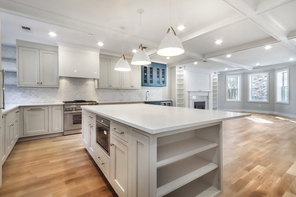 189 Babcock Street, Unit 2 Brookline, MA 02446 - Photo 16 of 39 a kitchen with a stove a sink and a refrigerator