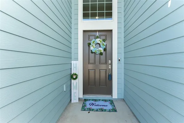 a view of front door of house