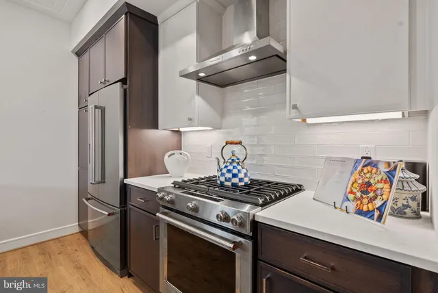 a kitchen with a sink and a potted plant