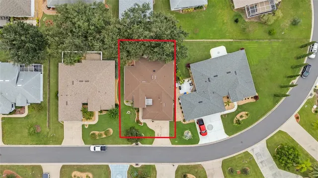 an aerial view of a house