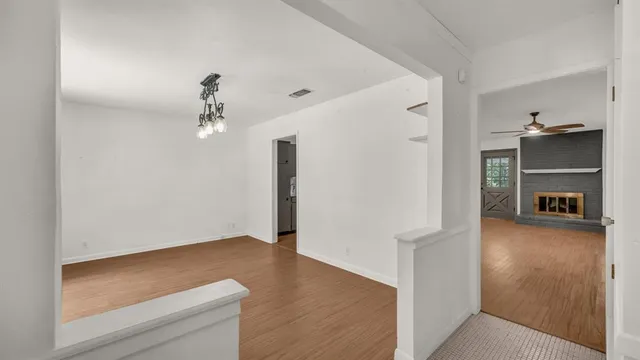 a view of a livingroom with a staircase