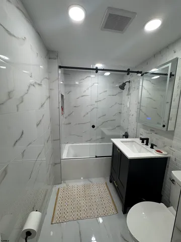 a city view with tall buildings