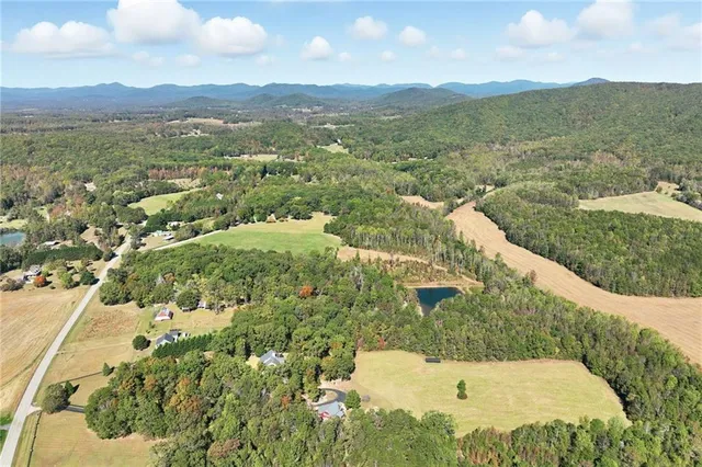 a backyard of a house with lots of trees