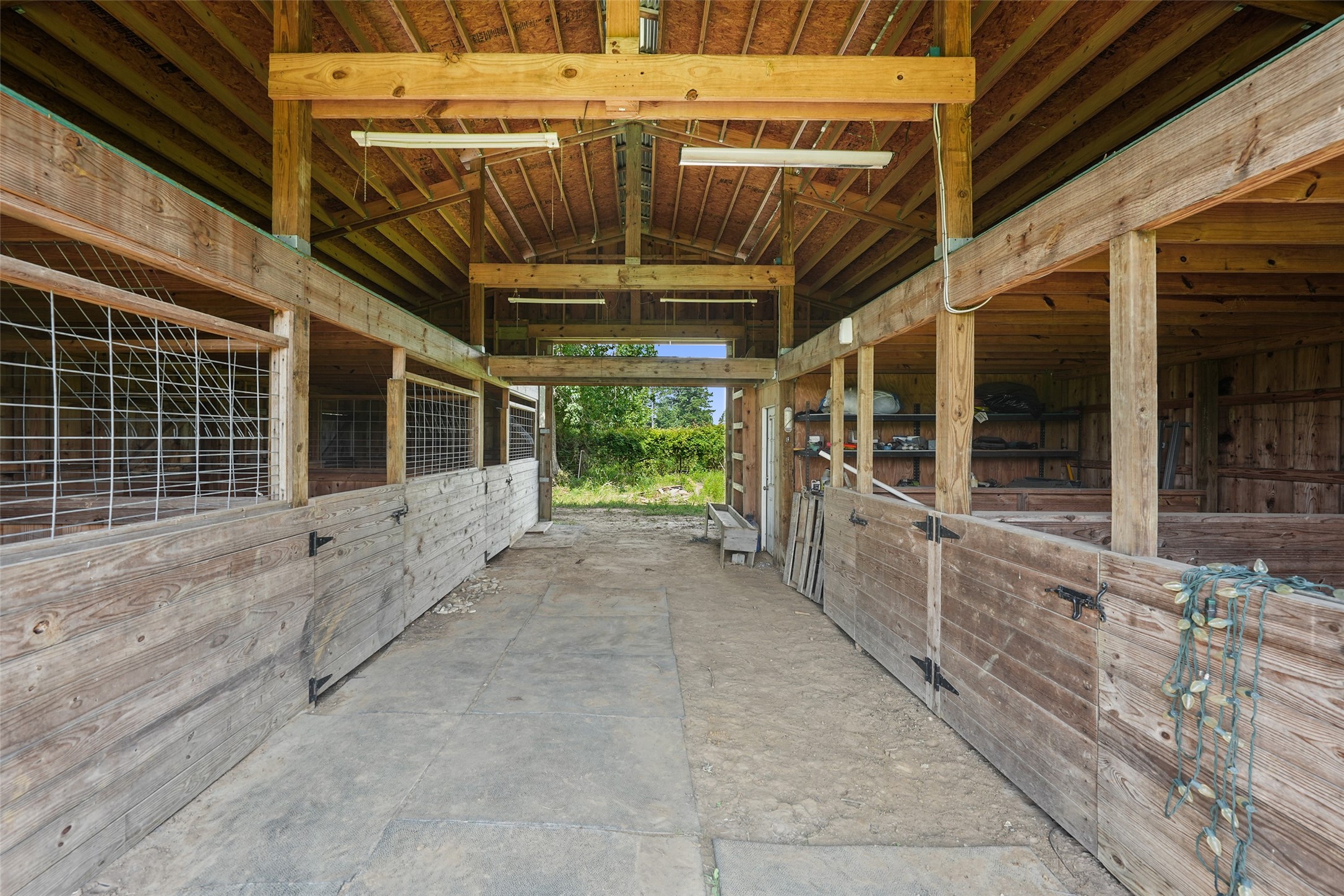 26618 Mitchell Road Hempstead, TX 77445 - Photo 3 of 15 Barn has 5 stalls, feed room, implement storage, and upstairs hay loft