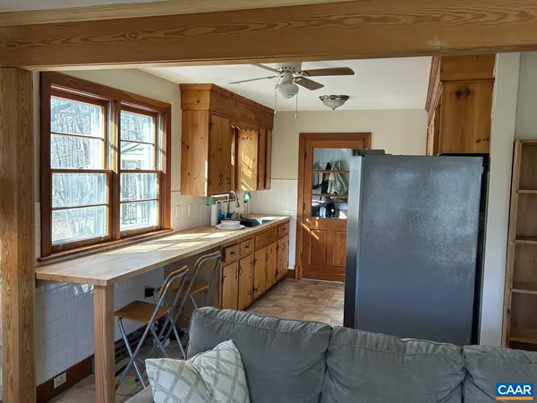 a large living room with a large window