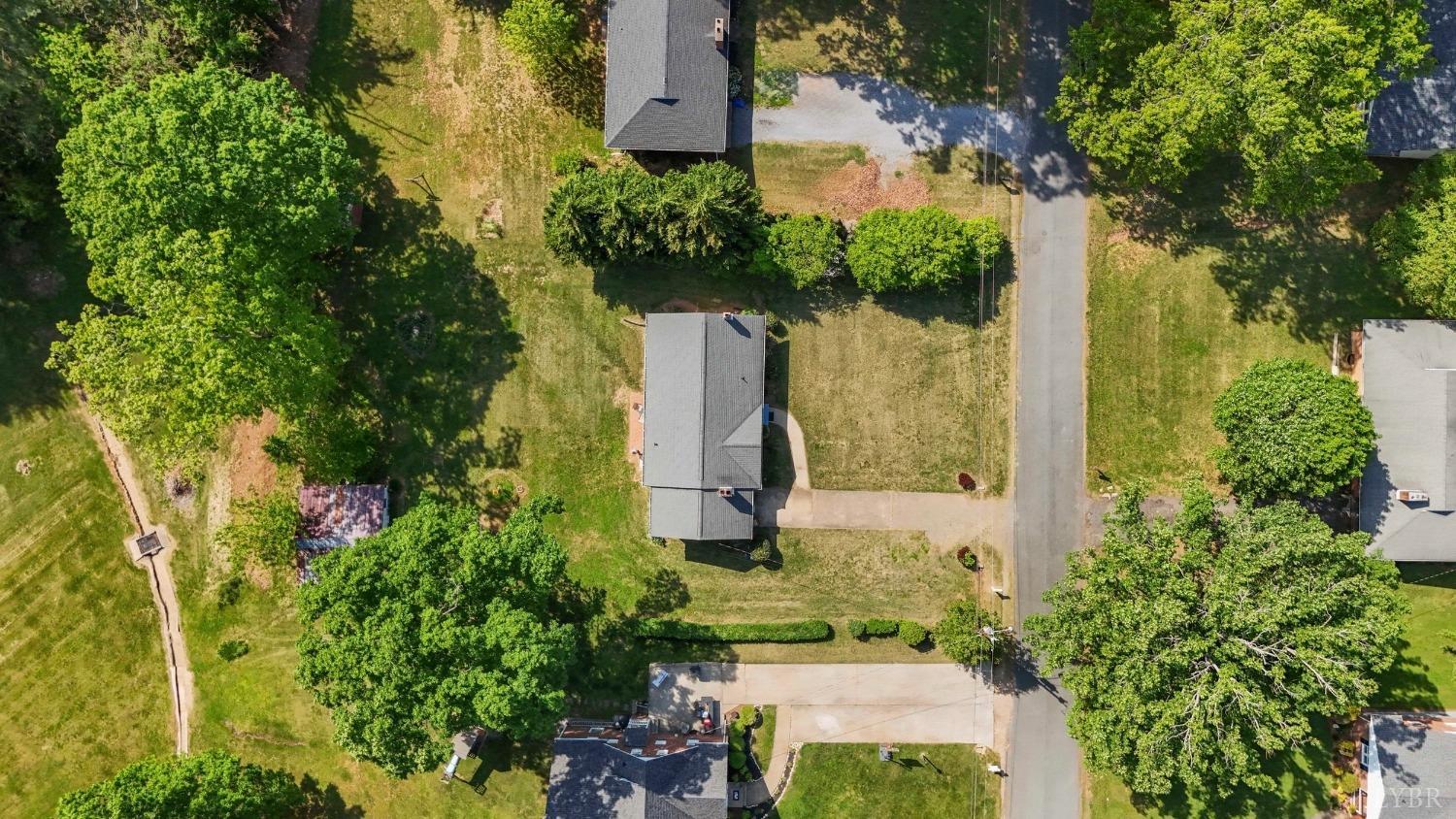207 Ramsey Road Hurt, VA 24563 - Photo 30 of 32 an aerial view of a house with a yard fountain and a outdoor space