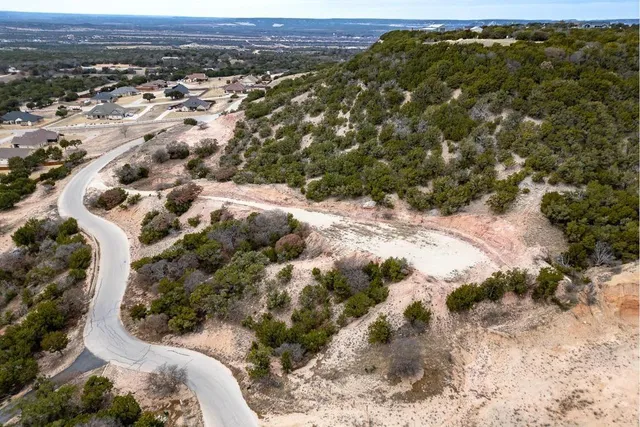 a view of a yard with mountain view