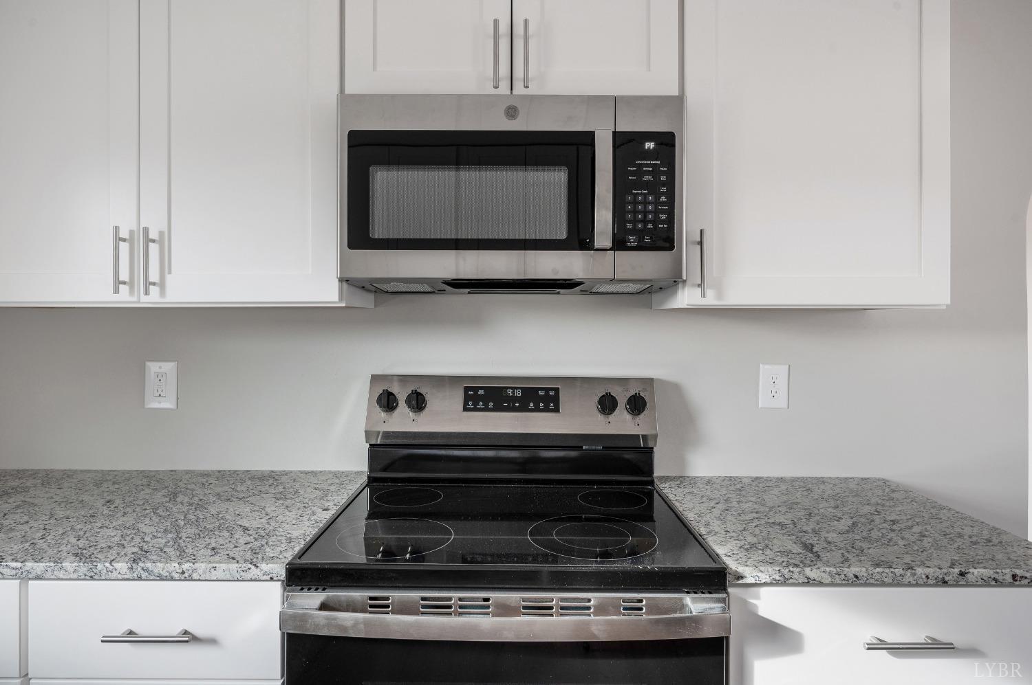 1784 Lukin Road Pamplin, VA 23958 - Photo 20 of 31 a kitchen with granite countertop white cabinets and stainless steel appliances