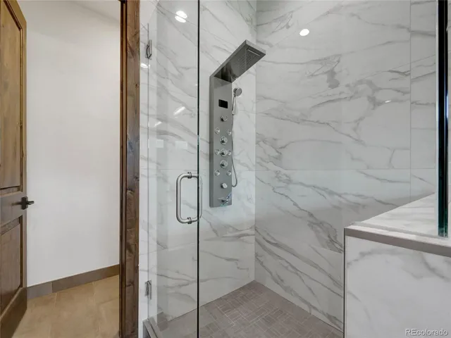 a bathroom with a shower