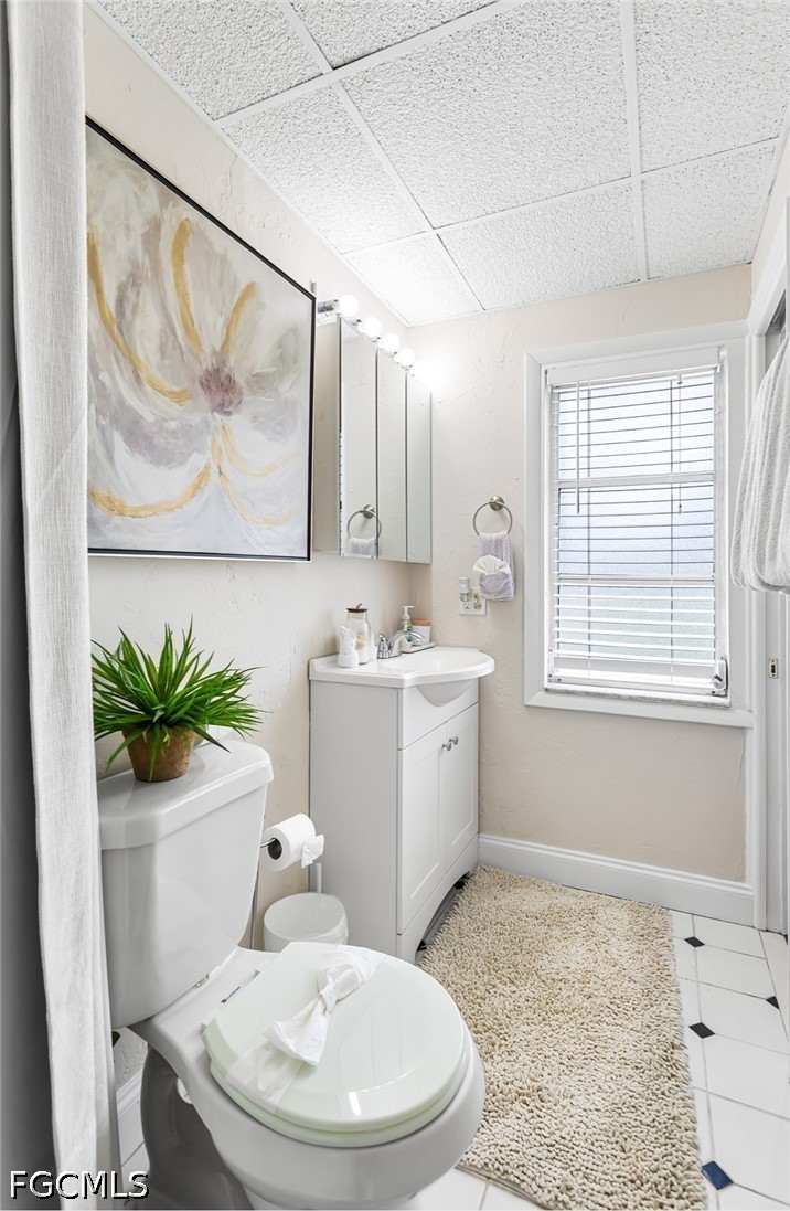 3950 Mohawk Place Naples, FL 34112 - Photo 17 of 25 a bathroom with a sink a mirror a toilet and a window