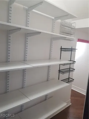 a close view of closet