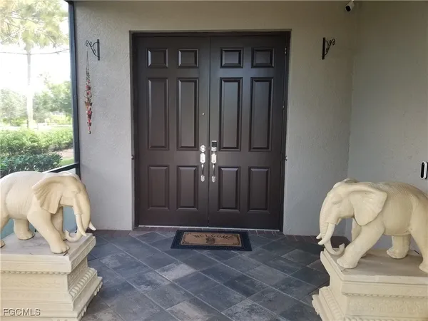 a view of a entryway door of the house