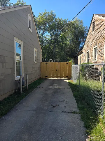 a view of backyard of house