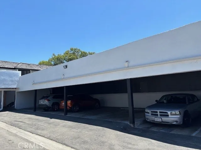a view of car parked in garage