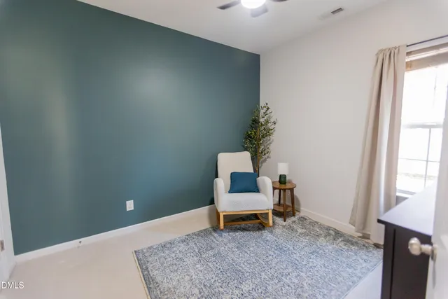 a chair and table in a room