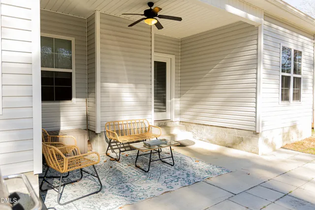 a view of a house with a patio