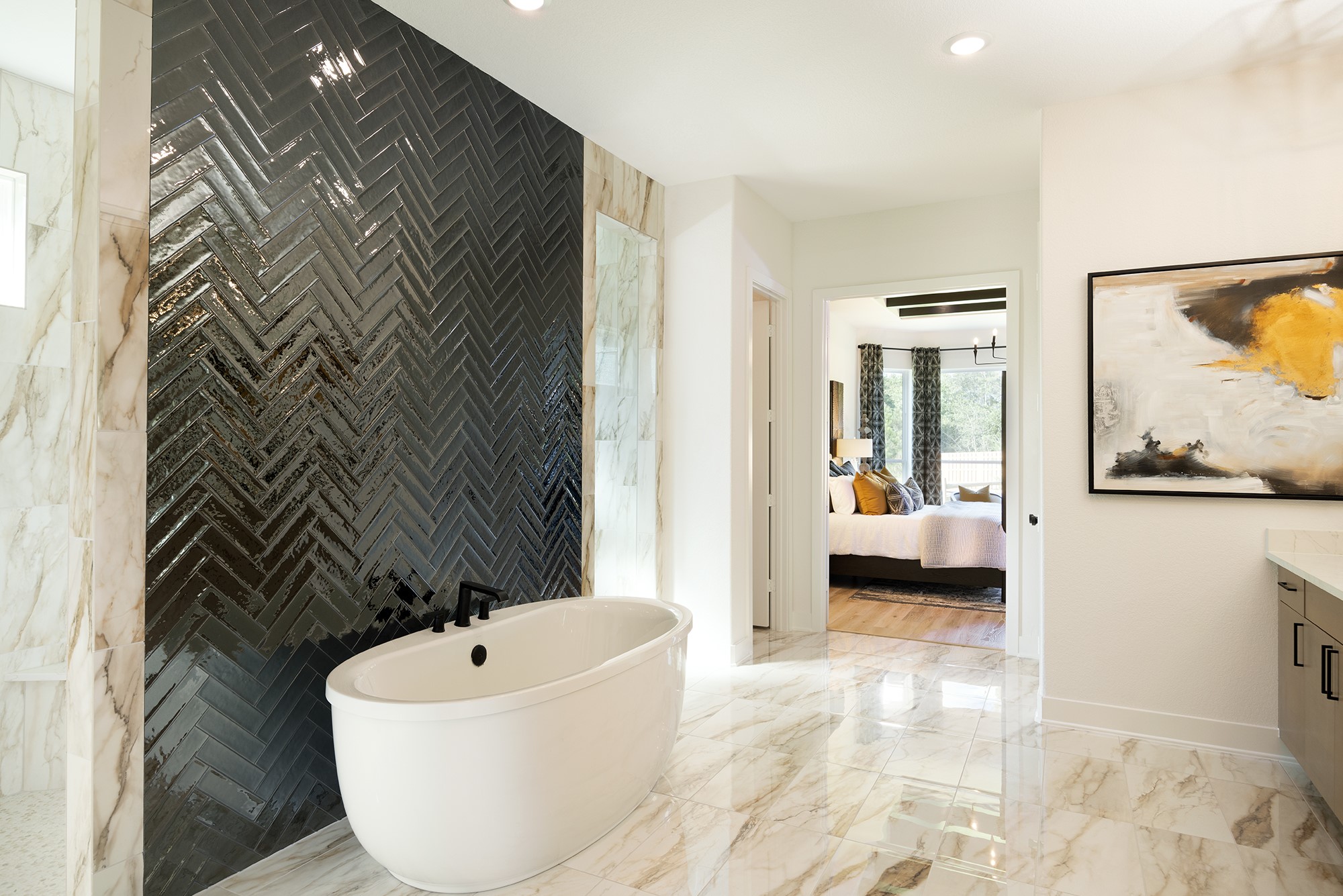 41885 Wendele Way Montgomery, TX 77316 - Photo 11 of 27 a bathroom with a bathtub and a shower