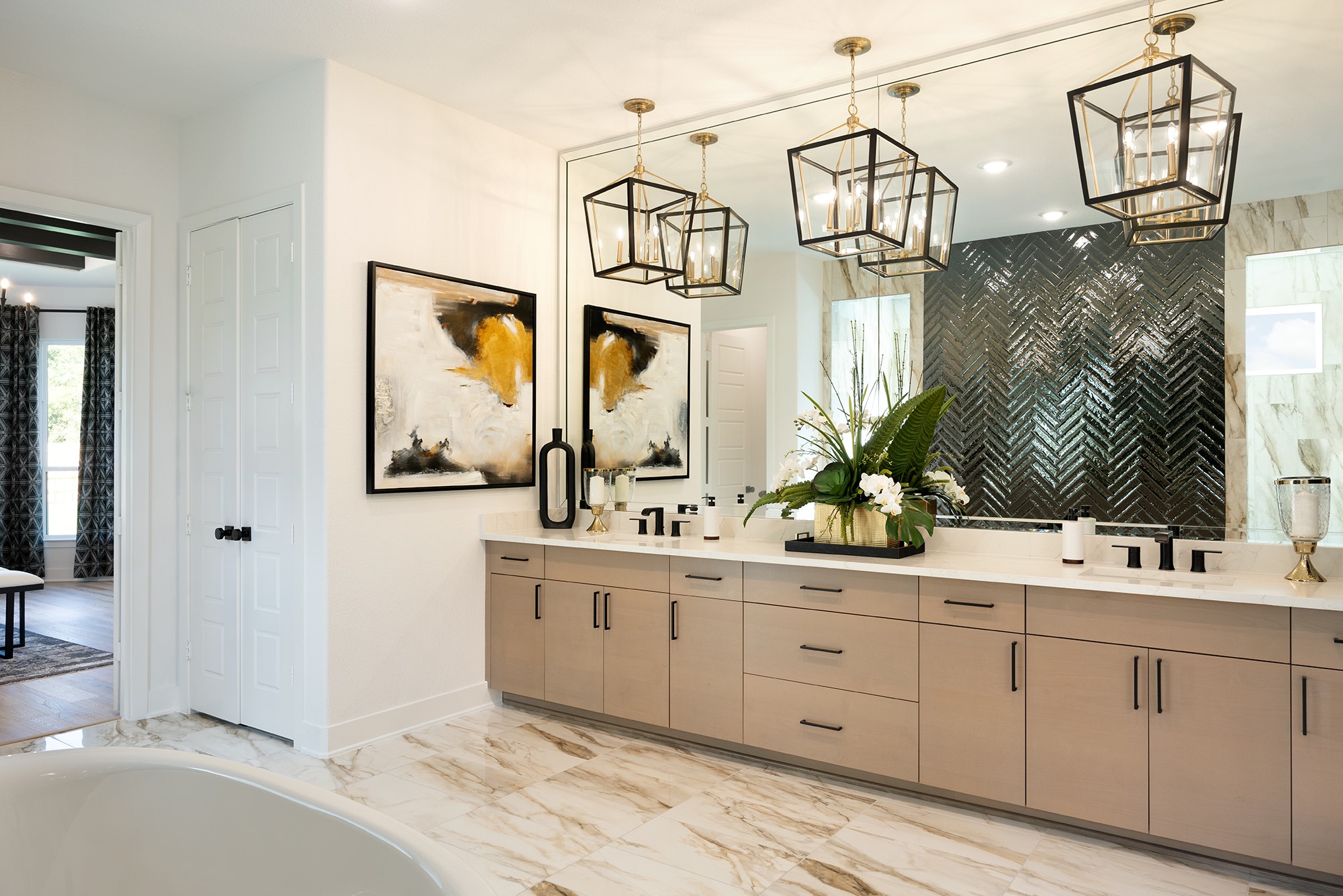 41885 Wendele Way Montgomery, TX 77316 - Photo 9 of 27 a bathroom with a double vanity sink mirror and