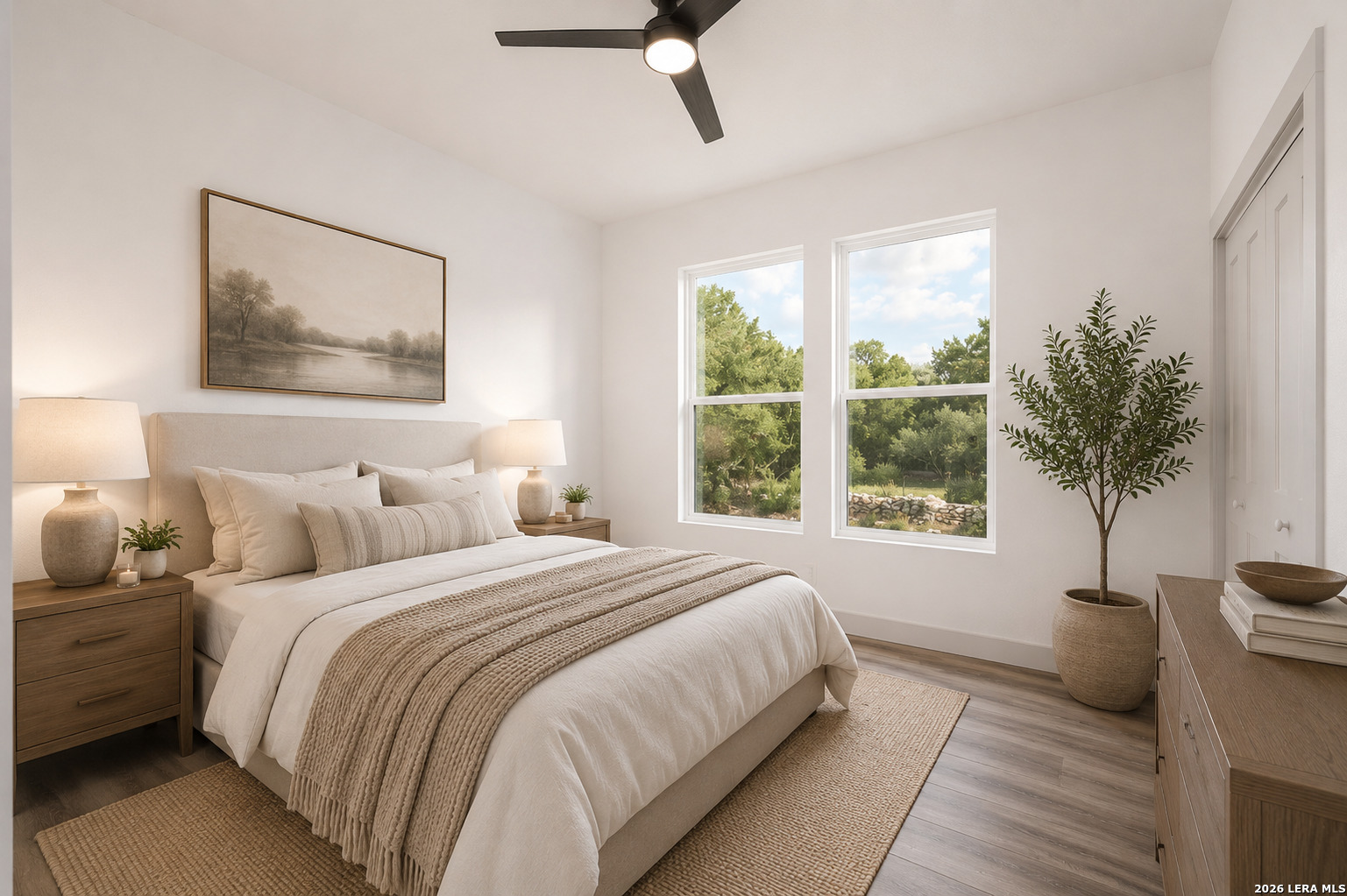 1210 Fernwood Road Fischer, TX 78623 - Photo 27 of 36 a bedroom with a bed and a large window