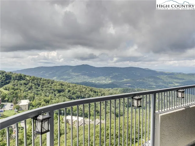 a view of a city from a balcony