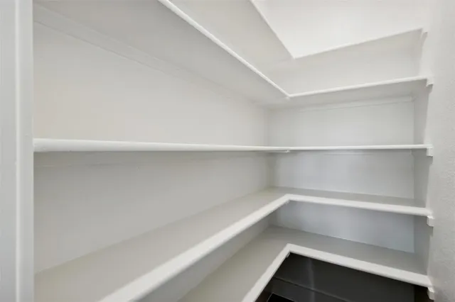 a storage room with empty racks