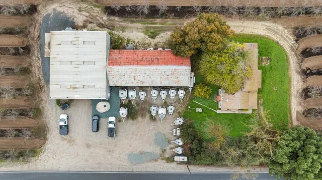 an aerial view of a fireplace