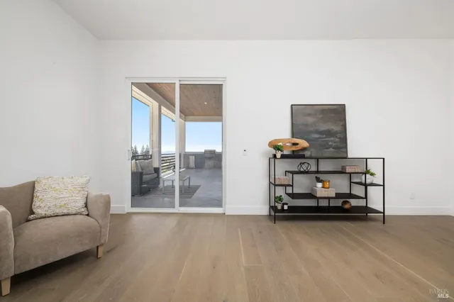 a view of an empty room with empty racks