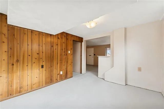 a view of a room with an entryway