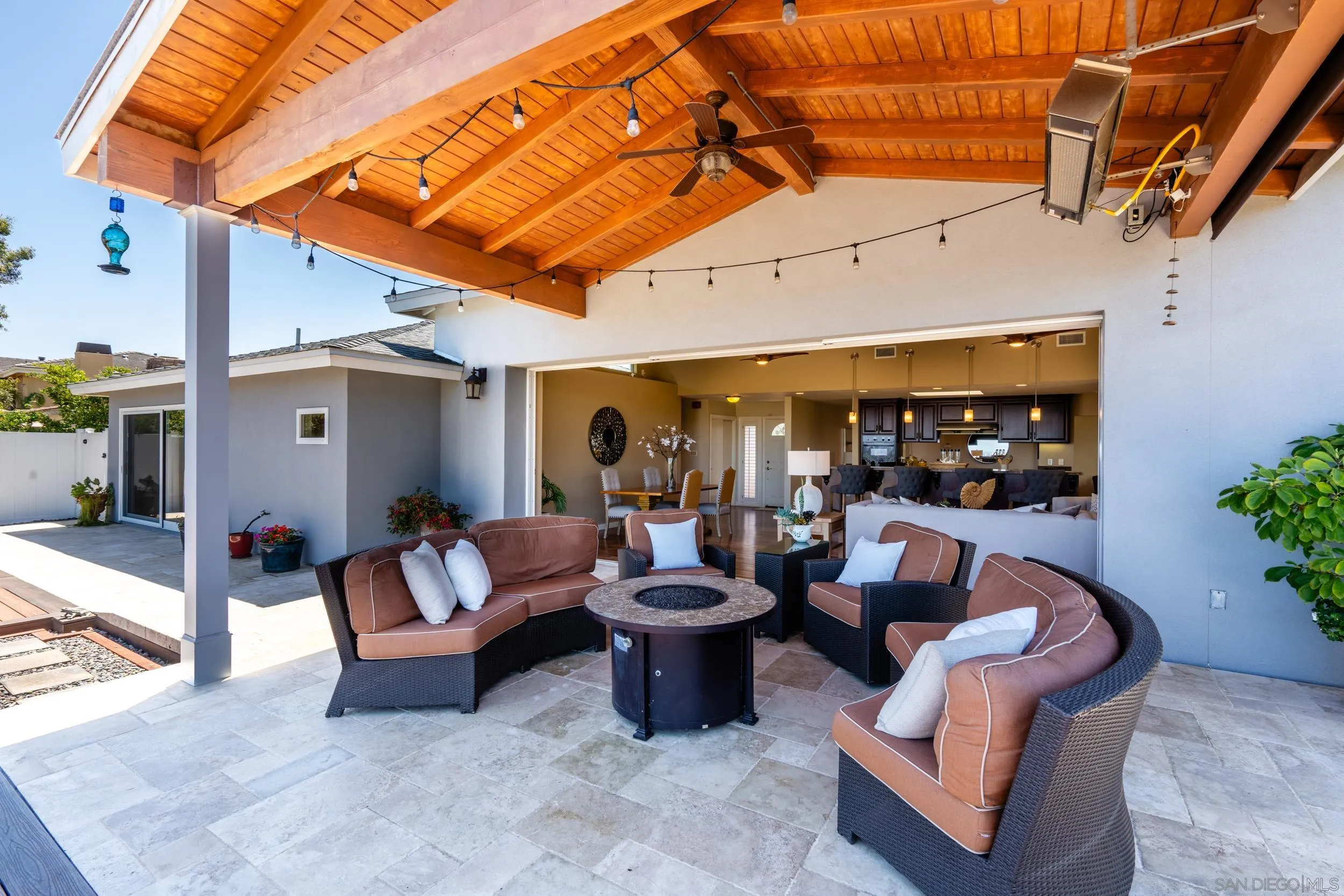 5785 Soledad Mountain Road La Jolla, CA 92037 - Photo 20 of 50 a outdoor living space with furniture and a fireplace