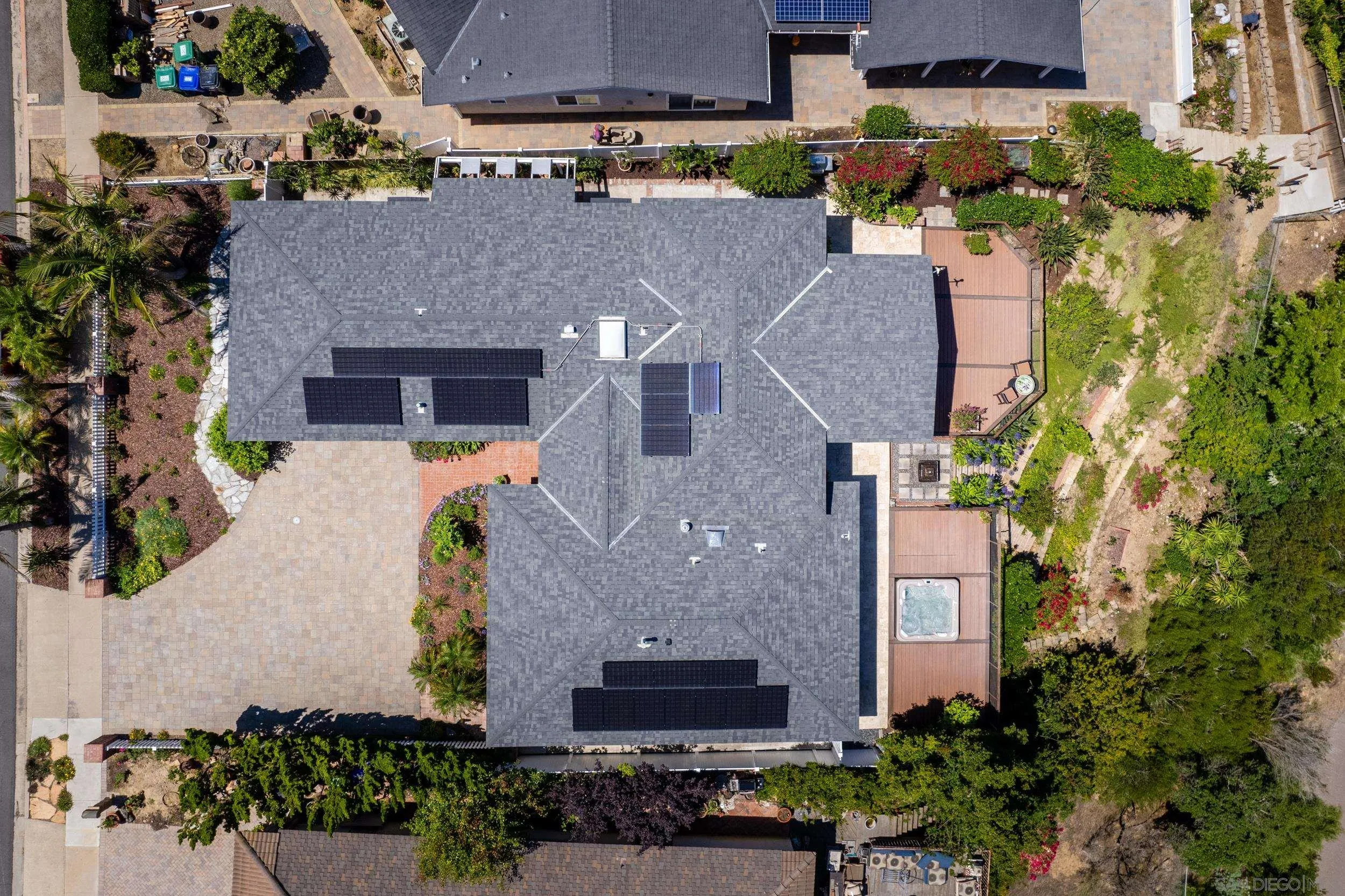 5785 Soledad Mountain Road La Jolla, CA 92037 - Photo 43 of 50 an aerial view of a house with a yard and large tree