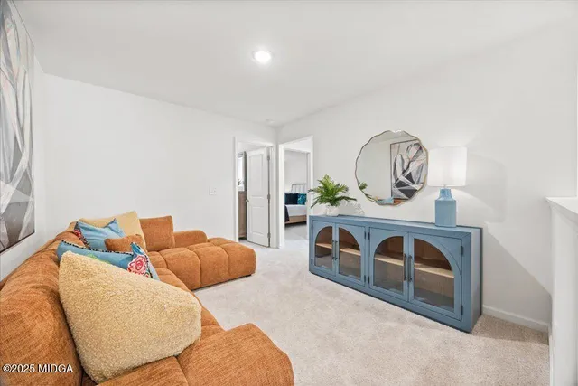 a living room with furniture