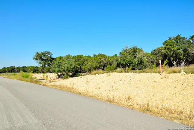 a view of yard with swimming pool and trees in the background