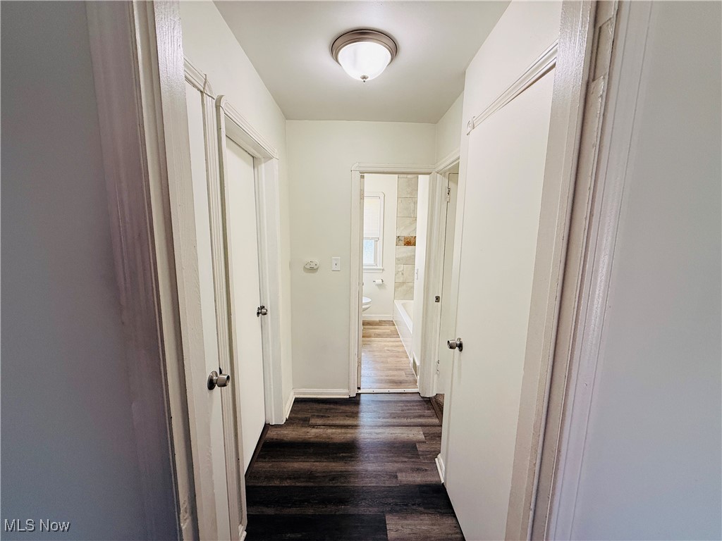 5239 Arch Street Maple Heights, OH 44137 - Photo 6 of 25 Corridor with dark wood-style flooring and baseboards