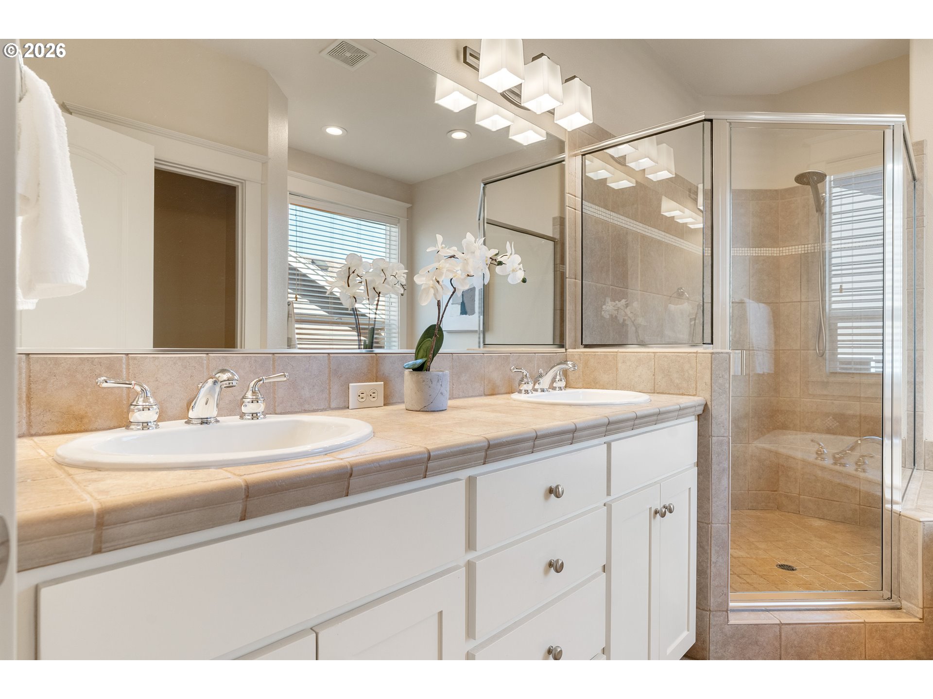3578 Northwest Gerritz Terrace Portland, OR 97229 - Photo 30 of 47 a bathroom with a sink vanity granite and a mirror