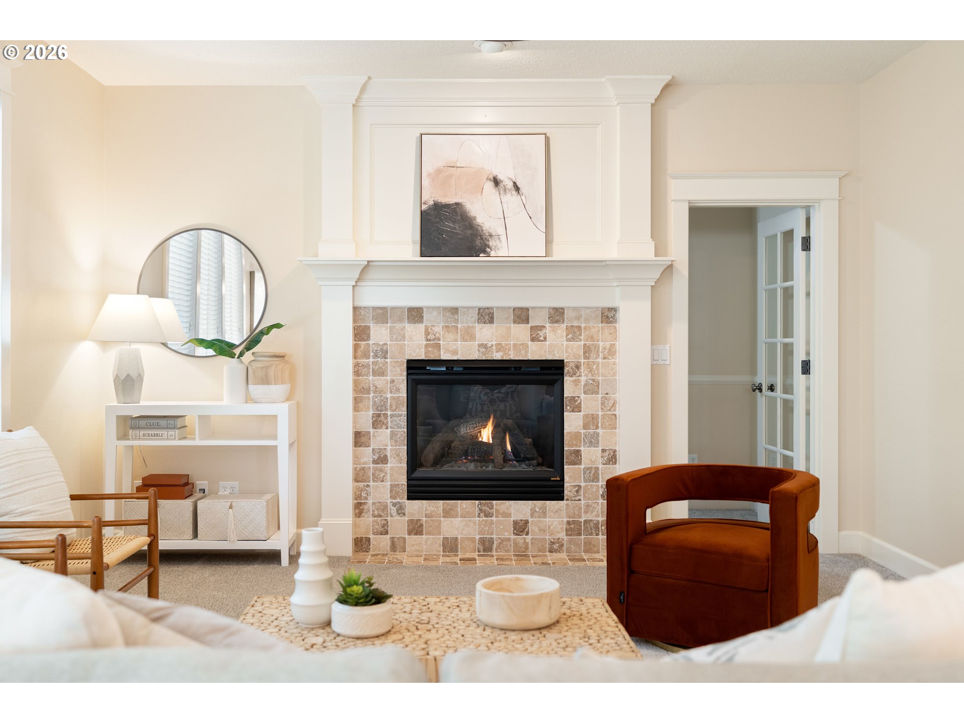 3578 Northwest Gerritz Terrace Portland, OR 97229 - Photo 3 of 47 a living room with furniture and a fireplace