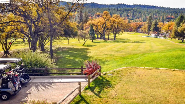 a view of an outdoor space and swimming pool