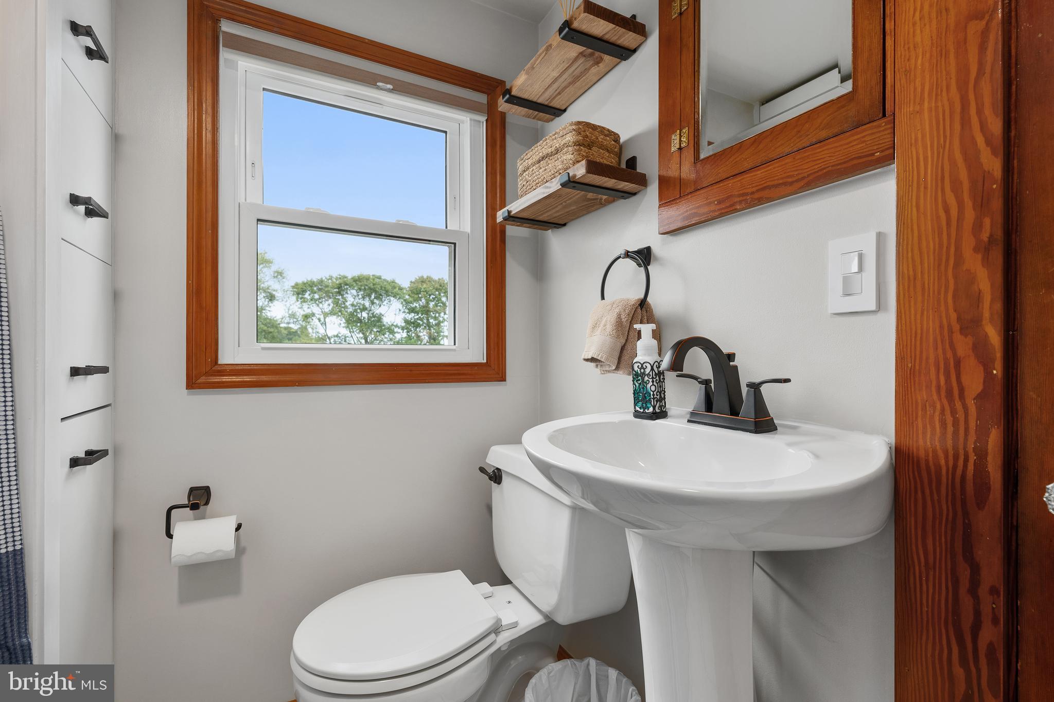 758 North Houcksville Road Hampstead, MD 21074 - Photo 26 of 43 a bathroom with a toilet a sink and mirror