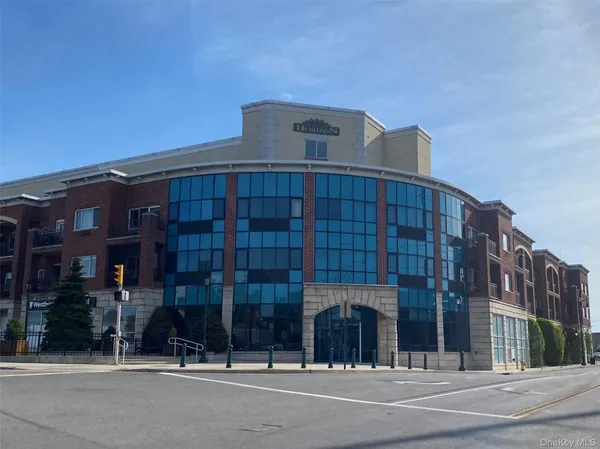 a large building with a street