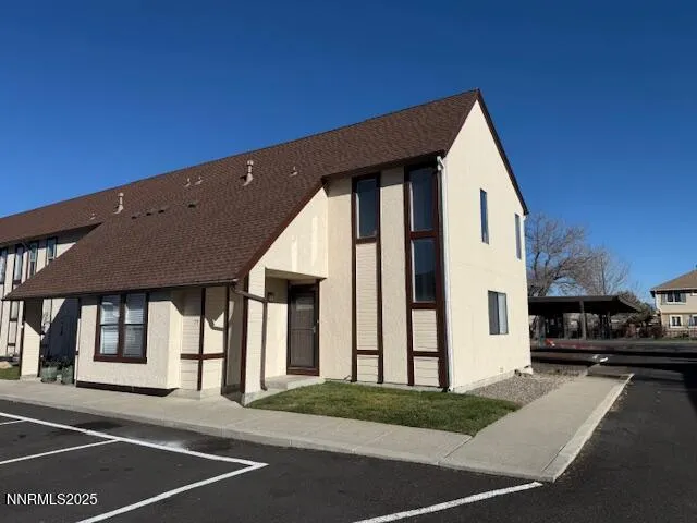 a view of a house with a patio