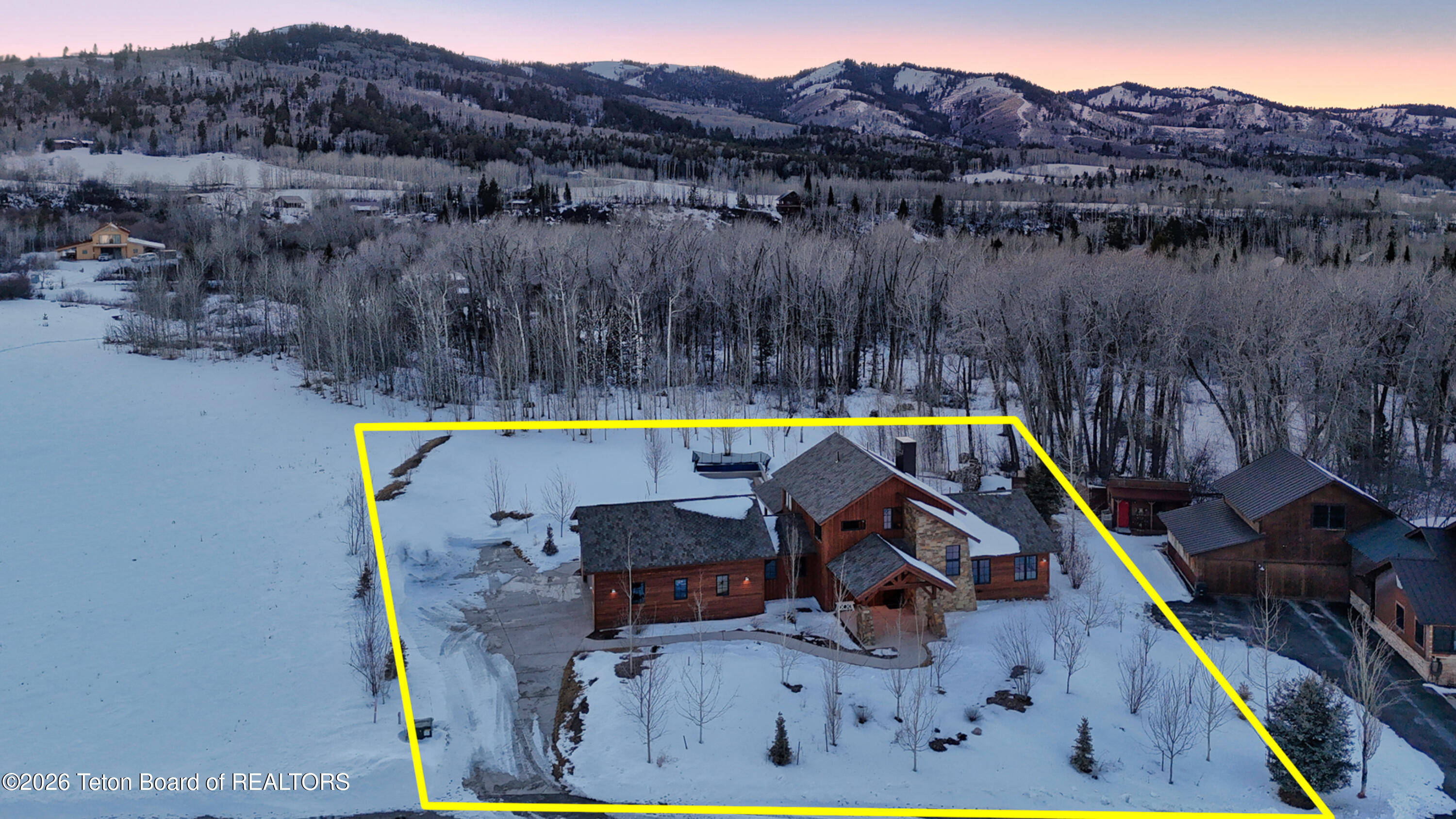 9802 Hiddenwaters Lane Victor, ID 83455 - Photo 37 of 52 Aerial with Property Lines
