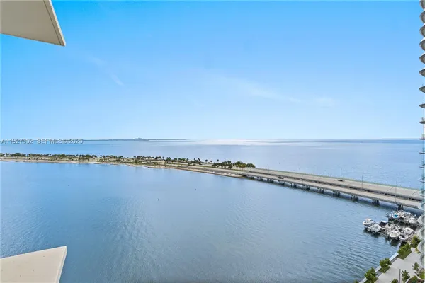 a view of an ocean and beach