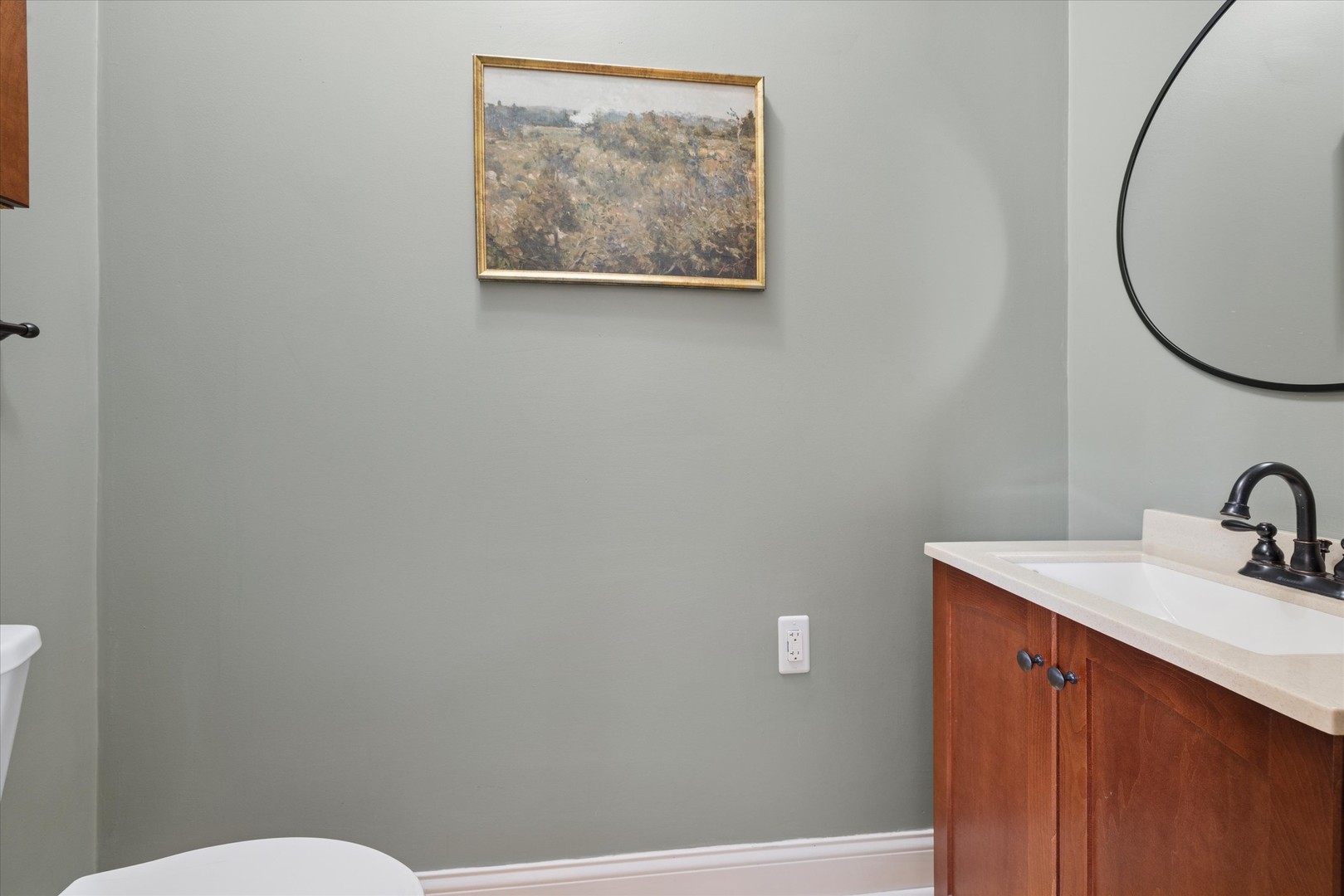 21 Division Street Algonquin, IL 60102 - Photo 11 of 20 a bathroom with a sink and a mirror