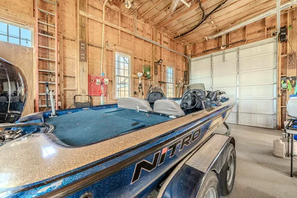 a view of a patio with wooden floor