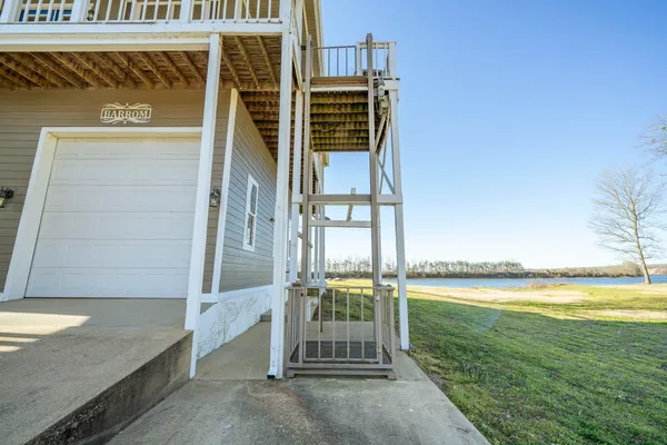 a view of a balcony with an outdoor space