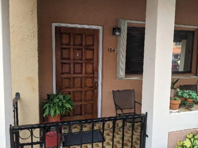 a view of balcony and chair