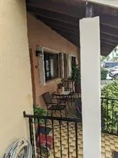 a view of fountain in the balcony