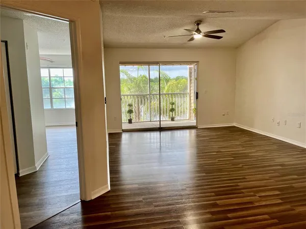 a view of a livingroom with a flat screen tv