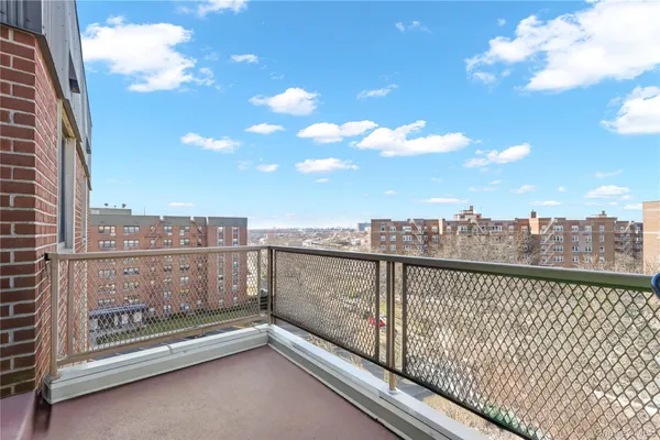 a view of terrace with city view